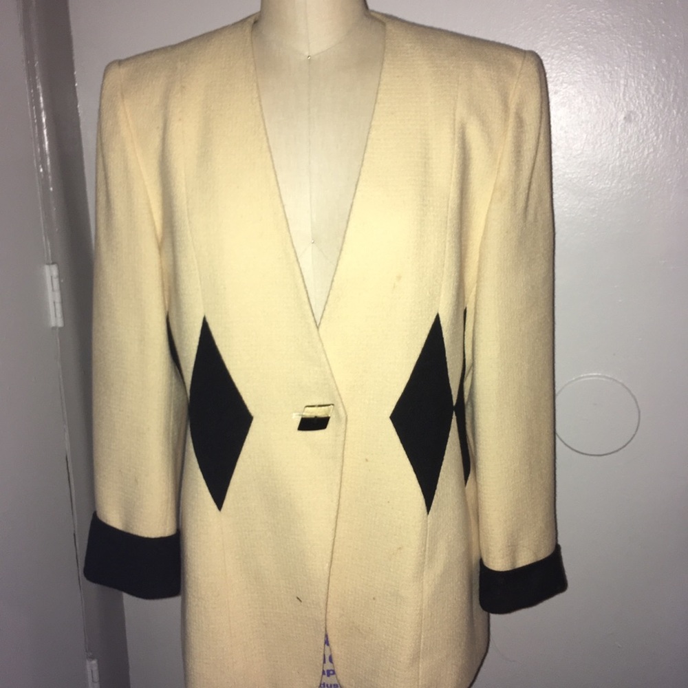 Funky 80’s Wool Le Crystal Blazer Jacket Size 14
